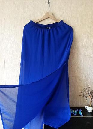 Шифоновая юбка-макси в цвете ультрамарин, 44-46 h&m