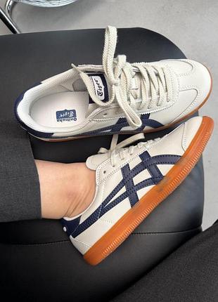 Кожаные кроссовки asics onitsuka tiger tokuten beige/black