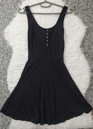 Сукня чорна в рубчик розмір xs-s (120425d)