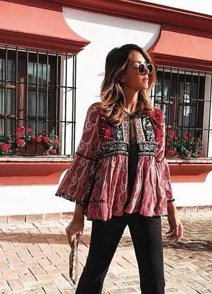 Куртка-кімоно з червоним оксамитом zara, розмір xl ,l
