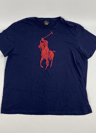 Футболка polo ralph lauren синя з великим лого