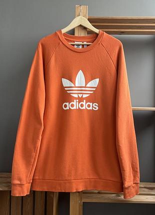 Свитшот adidas большой лого оранжевый кофта лонгслив