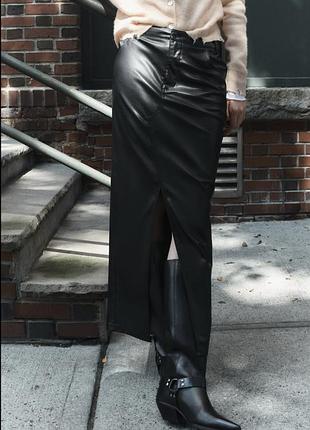 Юбка юбка zara кожаная