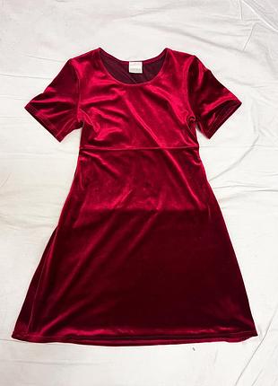 Велюрова оксамитова сукня плаття червона