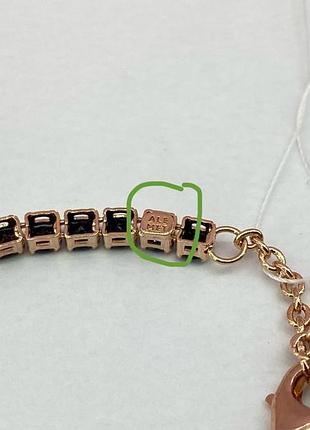 Браслет в позолоте rose пандора pandora черный теннисный оригинал\серебро 9252 фото