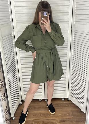 Сукня  рубашка хакі, платье хаки