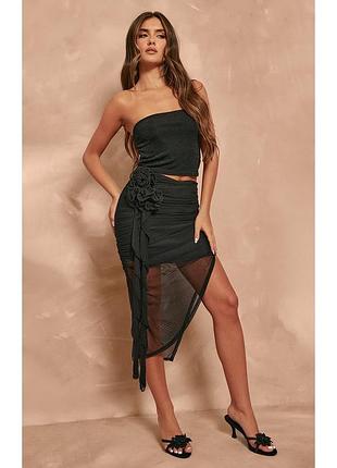 Юбка в сетку с подкладкой