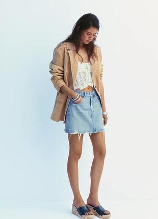 Міні спідниця жіноча блакитна zara new