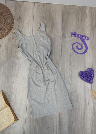 Женское платье без рукавов серое размер xs (42)