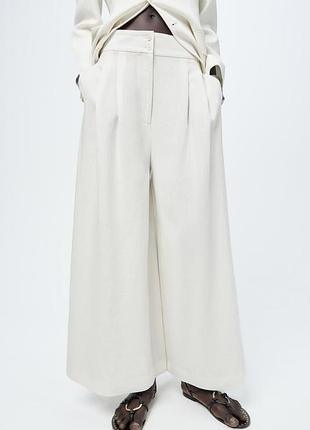 Широкі лляні брюки zara