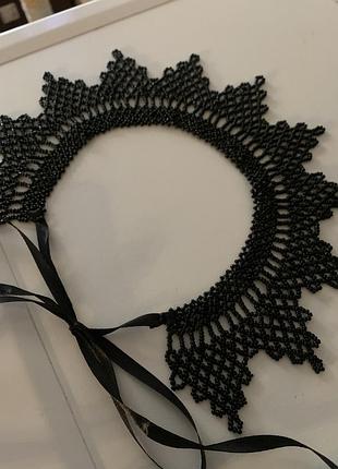 Черная силянка новая колье бусы паццоры ожерелье нарядный вечерний подарок украшение национальная украинская, кривалька кризис ожерелье этно винтажное