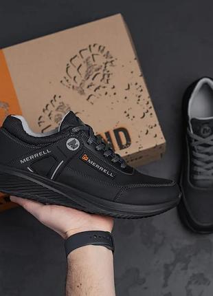 Чоловічі шкіряні кросівки  merrell  grey