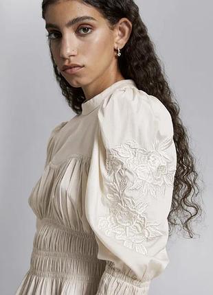 Романтична блуза рукава-пуфи, 100 % бавовна