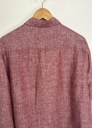 100% лен новая льняная рубашка унисекс marks&spencer pure linen7 фото