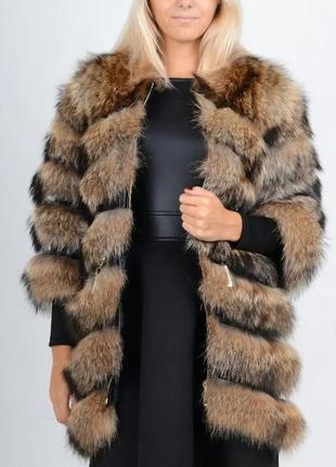 Шуба с натурального меха енота жилетка