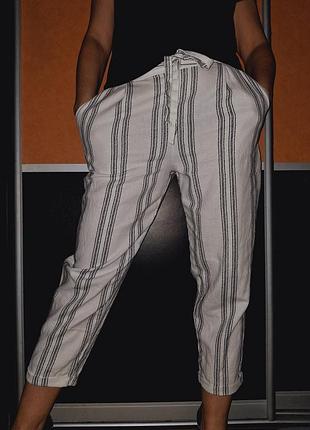 Качественные женские брюки брюки брюки натуральные лен вискоза в полоску в полоску f&amp;f 12