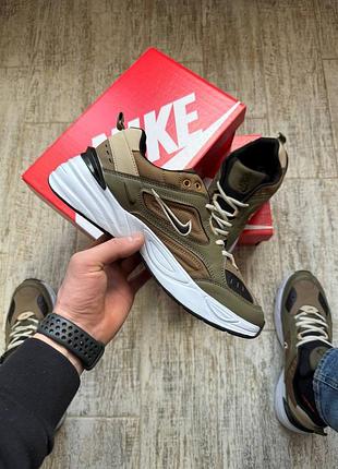 Кроссовки мужские nike m2k tekno khaki &amp; black &amp; brown👟