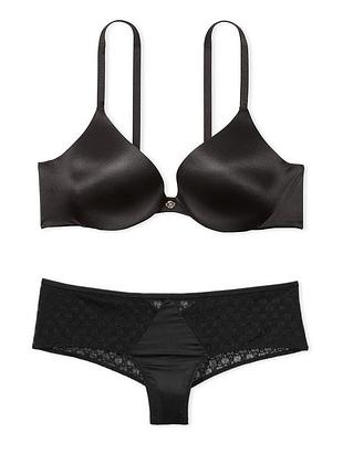 Victorias secret комплект белья трусики и бюстгальтер пуш-ап obsessed push-up cheeky vеry sexу