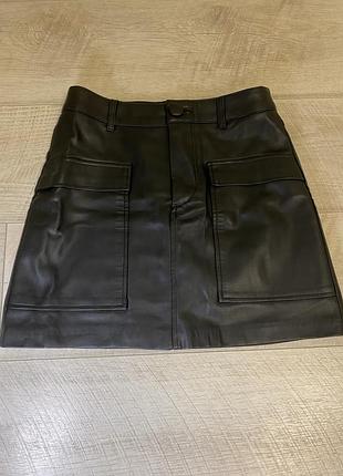 Шкіряна спідниця zara
