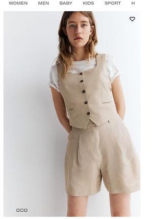 Шорти h&m linen blend льон бленд лён