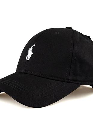 Бейсболка polo черная унисекс люкс турция кепка поло женская мужская стильная