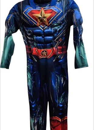 Костюм капітан америка з об"ємними м'язами на 7-8 років