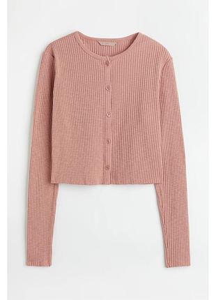 Нежная базовая укороченная коттоновая кофта/топ/кофточка на пуговицах h&amp;m, на р. xs/xxs