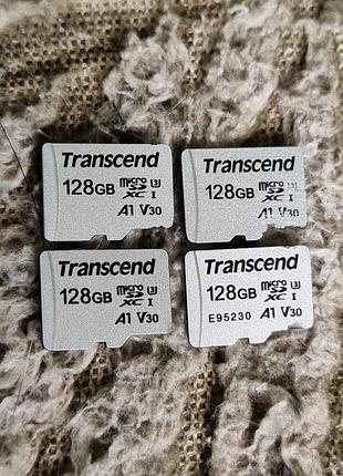 Карта памяти 128 гб 10 класс a1 uhs-3 v30 transcend 4.98-39.1/5.71-83.0+ microsd