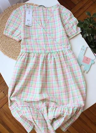 Летнее хлопковое платье в клетку george