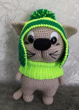 Вязаная игрушка  котик 3