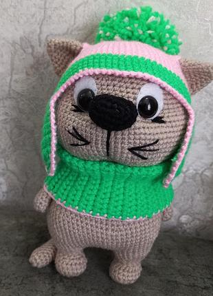 Вязаная игрушка  котик 4
