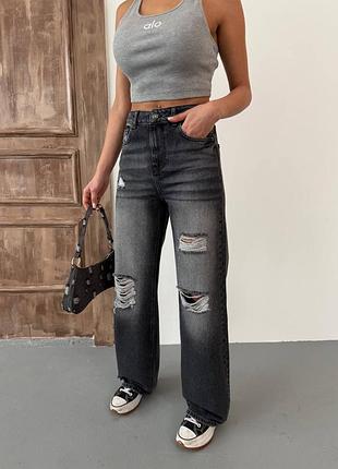 Джинсы женские, джинсы рваные, джинсы 

 wide-leg