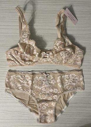 Комплект білизни victoria’s secret бюстгальтер 34b (75b), трусики s. вікторія сікрет