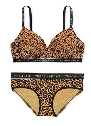 Victorias secret комплект белья трусики и бюстгальтер без косточек lightly-lined wireless bra pant