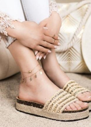 Красивые шлепанцы мюли ортопедическая подошва 37