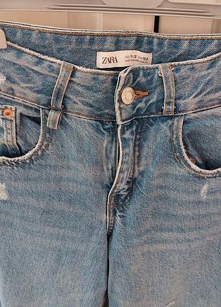 Кружевные джинсы палаццо zara с потертостями