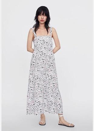 Легкий, нежный сарафан в цветочный принт с открытой спинкой zara, оригинал5 фото