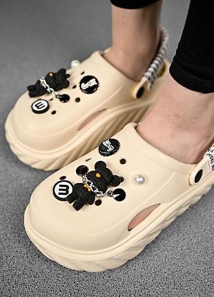 Женские кроксы беж 4 дл6568