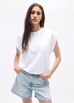 Стильна біла футболка, топ zara s