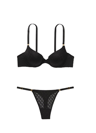 Victorias secret комплект белья трусики и бюстгальтер very sexy push-up demi bra lace adjustable
