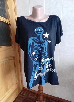 Іспанська крутицька футболка оверсайз — denim км — 100% котон — р. 50