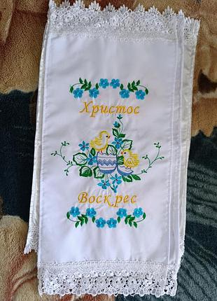 Рушник великодній. рушник на кошик4 фото