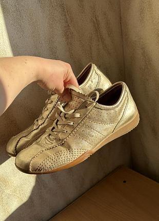 Кросівки кеди шкіряні золотисті gabor soft and easy 27 см
