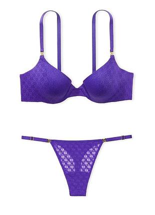 Victorias secret комплект белья трусики и бюстгальтер push-up demi bra very sexi blue