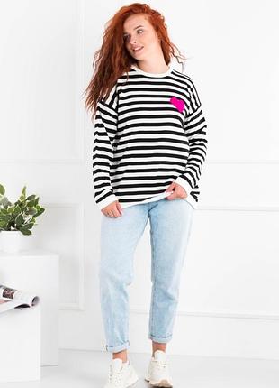Женский свитшот батник кофта джемпер в полоску