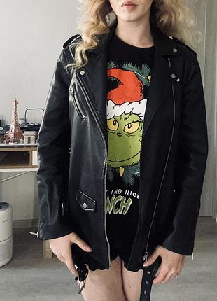 Шкіряна куртка stradivarius