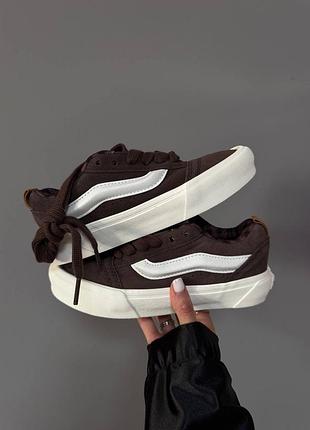Женские кроссовки vans knu skool brown premium