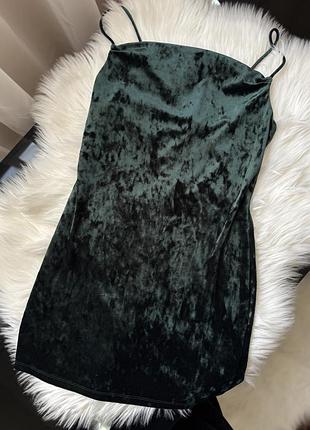 Бархатное платье/сукня красивого изумрудного цвета topshop
