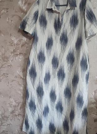 Marks & spencer льняное платье миди