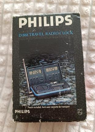 Винтажное мини радиоприемник - часы philips